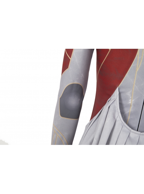 Movie Eternals Makkari Red Gray Battle Suit Halloween Cosplay Costume Bodysuit