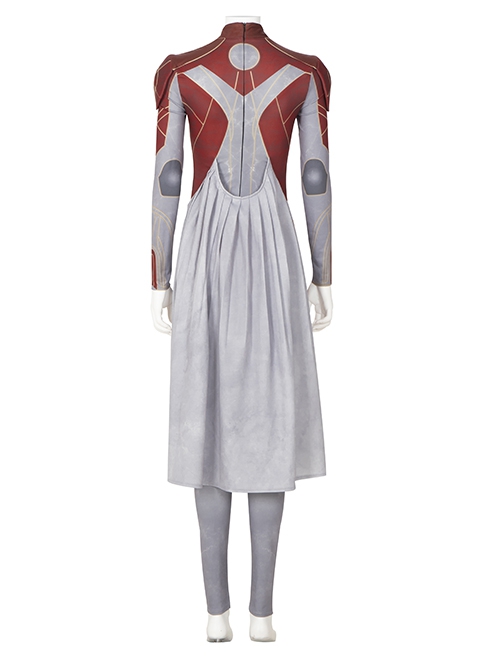 Movie Eternals Makkari Red Gray Battle Suit Halloween Cosplay Costume Bodysuit