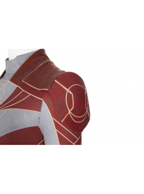 Movie Eternals Makkari Red Gray Battle Suit Halloween Cosplay Costume Bodysuit