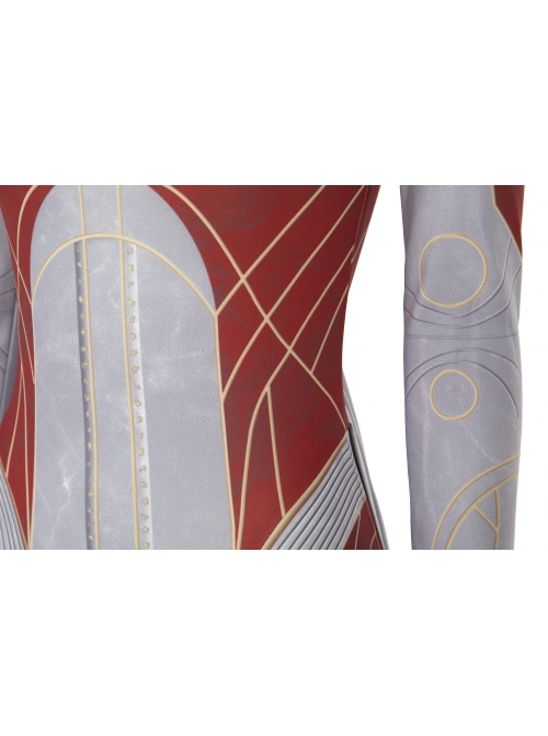 Movie Eternals Makkari Red Gray Battle Suit Halloween Cosplay Costume Bodysuit