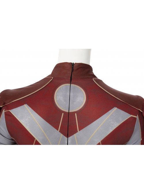 Movie Eternals Makkari Red Gray Battle Suit Halloween Cosplay Costume Bodysuit