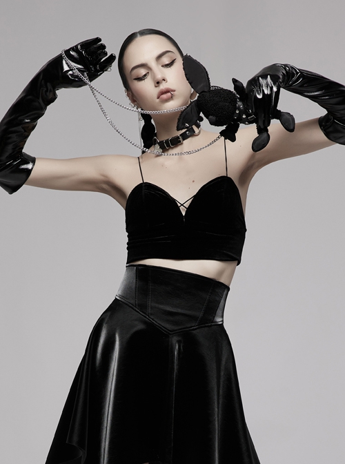 Dark Punk Studded Detachable Chain Rabbit Crossbody Bag