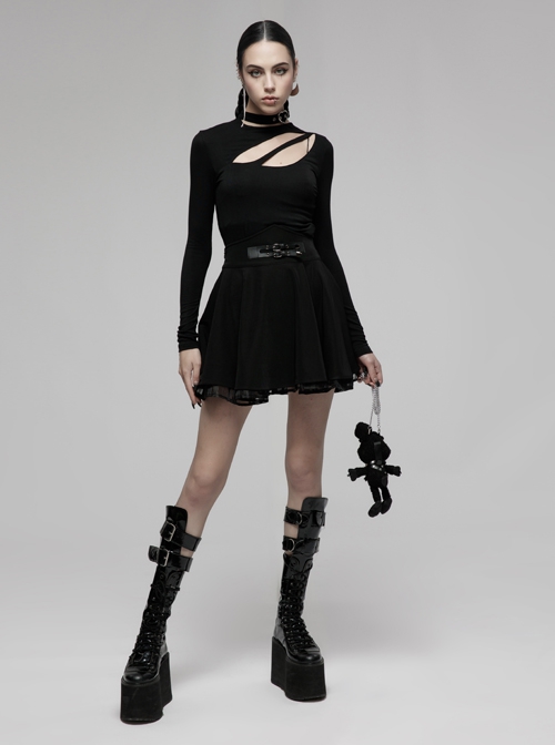 Dark Punk Studded Detachable Chain Rabbit Crossbody Bag