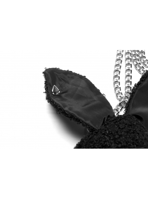 Dark Punk Studded Detachable Chain Rabbit Crossbody Bag