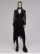 Gothic Fine-Grained Lace Embroidery Print Shirt With Shoulder Pads