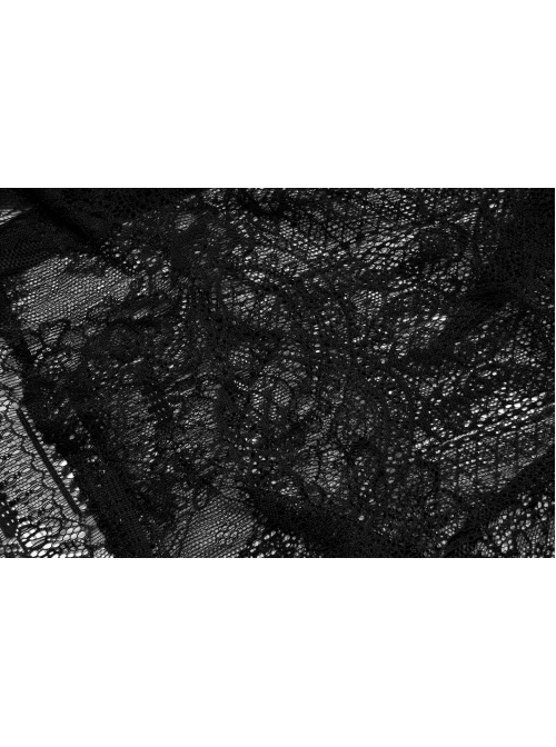 Gothic Fine-Grained Lace Embroidery Print Shirt With Shoulder Pads
