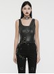 Punk Distressed Leather And Metal Studs Crossbody Bag
