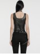 Punk Distressed Leather And Metal Studs Crossbody Bag