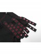 Gothic Contrast Color Ragged Trim Irregular Knit Buttonhole Webbing Graffiti Pattern Jeans