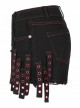Gothic Contrast Color Ragged Trim Irregular Knit Buttonhole Webbing Graffiti Pattern Jeans
