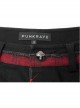 Stylish Elasticity Punk Black And Red Metal Buttonhole Zipper Trim Straight Pants