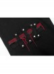 Stylish Elasticity Punk Black And Red Metal Buttonhole Zipper Trim Straight Pants