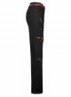 Stylish Elasticity Punk Black And Red Metal Buttonhole Zipper Trim Straight Pants