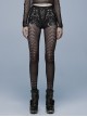 Gothic Dark Screen Printing Skinny Skeleton Print Leggings