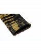 Daily Gothic Black And Yellow Ripped Textured Fabric Leather Pocket Trim Leggings
