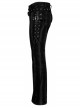 Male Punk Daily Dark Vertical Stripe Print Decoration Detachable Waist Belt With Cord Design Flare Trousers