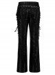 Male Punk Daily Dark Vertical Stripe Print Decoration Detachable Waist Belt With Cord Design Flare Trousers