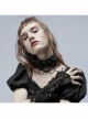 Lolita Leather Rebel Metal Rivet Trim Chain Lace Collar