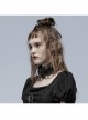 Lolita Leather Rebel Metal Rivet Trim Chain Lace Collar