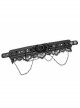 Lolita Leather Rebel Metal Rivet Trim Chain Lace Collar