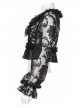 Lolita Perspective Chiffon Pleated Ruffled Mesh With Openwork Embroidery Long Sleeve Shirt