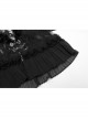 Lolita Perspective Chiffon Pleated Ruffled Mesh With Openwork Embroidery Long Sleeve Shirt