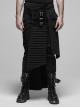 Male Punk Rough Twill Weave Three-Dimensional Pocket Design Buckle Decoration Half Apron