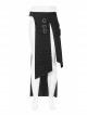 Male Punk Rough Twill Weave Three-Dimensional Pocket Design Buckle Decoration Half Apron