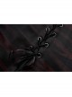 Gothic Stretch Knit Stripes Daily Slit Skirt Design Cross Strap Decoration Bat Slip Dress