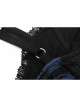 Gothic Abstract Ribbed Knit Print Design Slit Metal Ghost Head Decoration Slip Dress
