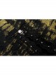 Gothic Knitted Hole Design Slit Metal Ghost Head Decoration Abstract Print Slip Dress