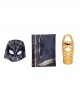 Spider-Man No Way Home Peter Parker Black Golden Battle Suit Halloween Cosplay Costume Full Set
