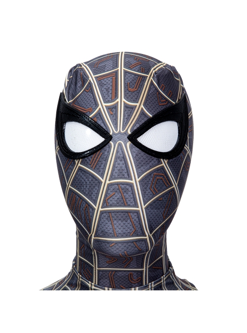 Spider-Man No Way Home Peter Parker Black Golden Battle Suit Halloween Cosplay Costume Full Set