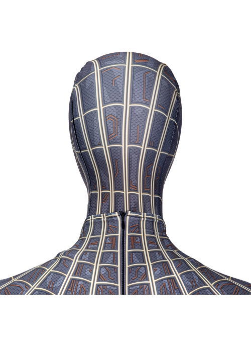 Spider-Man No Way Home Peter Parker Black Golden Battle Suit Halloween Cosplay Costume Head Cover
