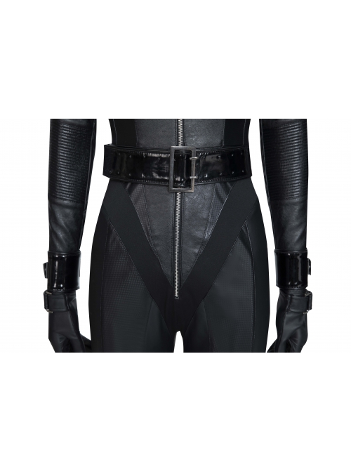 The Batman 2022 Catwoman Selina Kyle Black Battle Suit Halloween Cosplay Costume Set