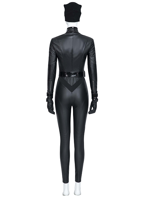 The Batman 2022 Catwoman Selina Kyle Black Battle Suit Halloween Cosplay Costume Set