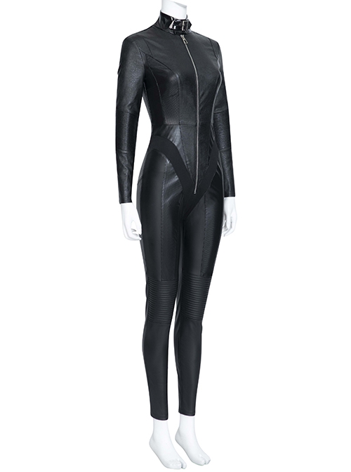 The Batman 2022 Catwoman Selina Kyle Black Battle Suit Halloween Cosplay Costume Set
