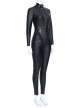 The Batman 2022 Catwoman Selina Kyle Black Battle Suit Halloween Cosplay Costume Set