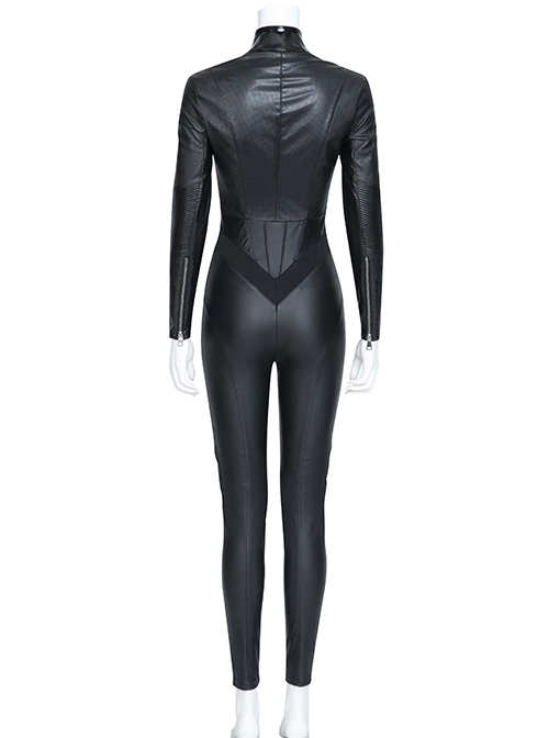 The Batman 2022 Catwoman Selina Kyle Black Battle Suit Halloween Cosplay Costume Set