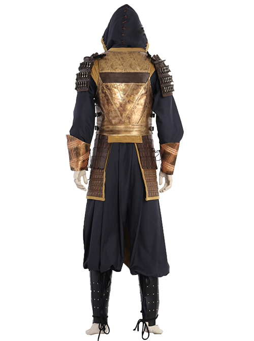 Mortal Kombat Devastation Scorpion Hanzo Hasashi Halloween Cosplay Costume Deluxe Version Set