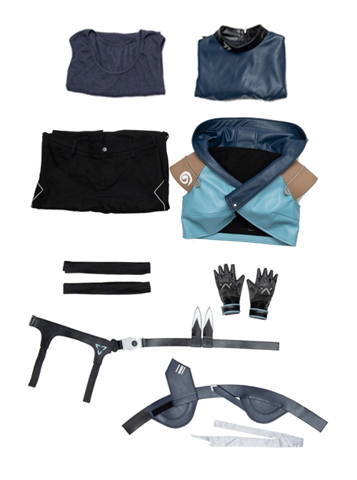 Game Valorant Duelist Jett Initial Skin Halloween Cosplay Costume Set