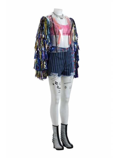 Birds Of Prey And The Fantabulous Emancipation Of One Harley Quinn Coloured Ribbons Jacket Suit Halloween Cosplay Costume Set