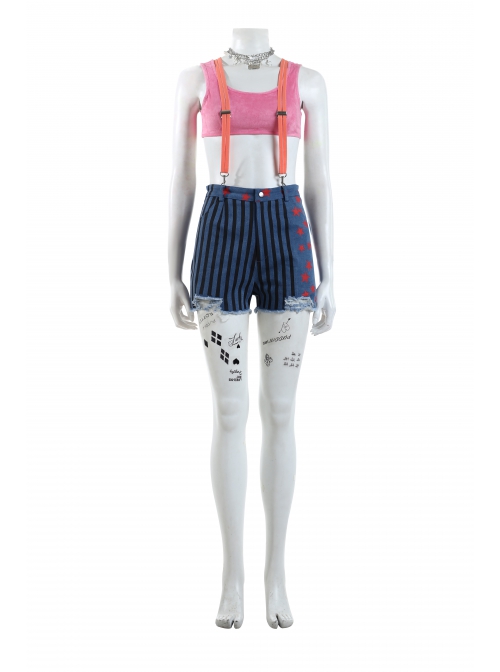 Birds Of Prey And The Fantabulous Emancipation Of One Harley Quinn Coloured Ribbons Jacket Suit Halloween Cosplay Costume Set