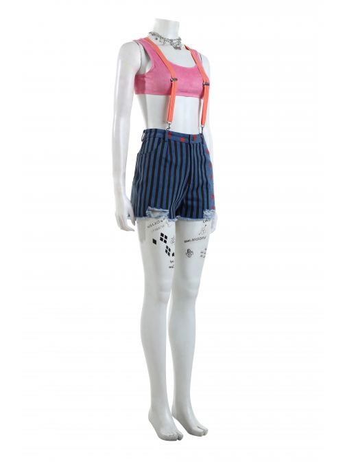 Birds Of Prey And The Fantabulous Emancipation Of One Harley Quinn Coloured Ribbons Jacket Suit Halloween Cosplay Costume Set