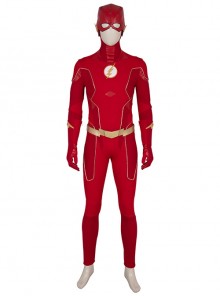 The Flash Season 6 Barry Allen Red Battle Suit Halloween Cosplay Costume Set