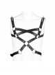 Male Punk Stylish Cross Shape Design Leather Splicing Ring Buckle Metal Trim On Shoulder Accessories