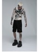 Male Punk Stylish Cross Shape Design Leather Splicing Ring Buckle Metal Trim On Shoulder Accessories
