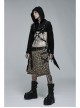 Male Punk Stylish Cross Shape Design Leather Splicing Ring Buckle Metal Trim On Shoulder Accessories