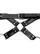 Male Punk Stylish Cross Shape Design Leather Splicing Ring Buckle Metal Trim On Shoulder Accessories