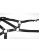 Male Punk Stylish Cross Shape Design Leather Splicing Ring Buckle Metal Trim On Shoulder Accessories